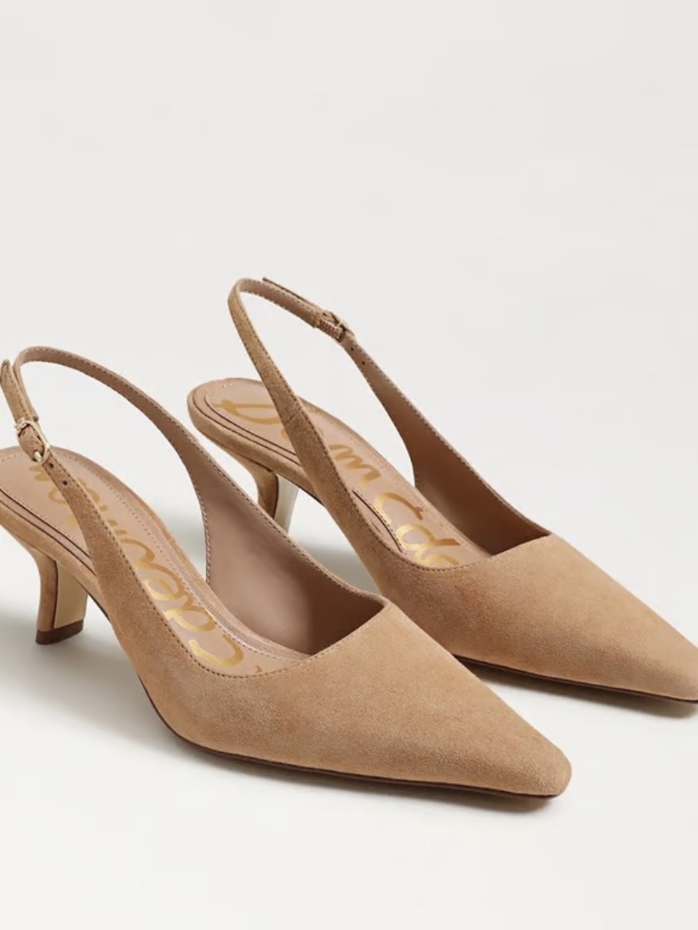 NIB Women's Sam Edelman Bianka Slingback Pumps in Tan Suede 6.5 Wide (sold out)